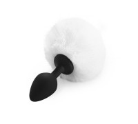 Силиконовая анальная пробка М Art of Sex - Silicone Butt plug Rabbit Tail, Белый