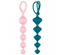 Набор анальных бус Satisfyer Beads Colored, силикон , макс. диаметр 3,3см и 3,5см