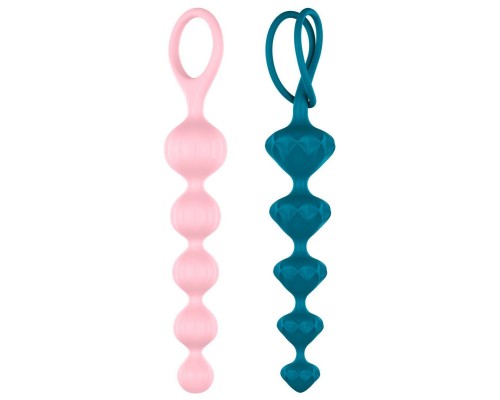 Набор анальных бус Satisfyer Beads Colored, силикон , макс. диаметр 3,3см и 3,5см