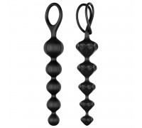 Набор анальных бус Satisfyer Beads Black, силикон, макс. диаметр 3,3см и 3,5см