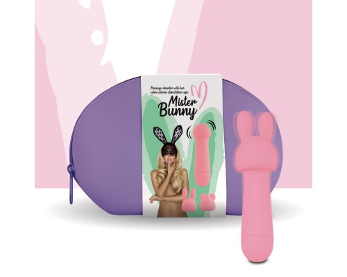 Мини-вибратор FeelzToys Mister Bunny Pink с двумя насадками