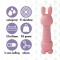 Мини-вибратор FeelzToys Mister Bunny Pink с двумя насадками