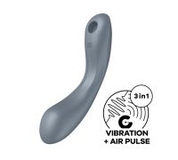 Вакуумный стимулятор с вибрацией Satisfyer Curvy Trinity 1 Bluegrey