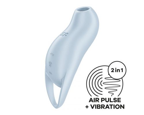 Вакуумный клиторальный стимулятор с вибрацией Satisfyer Pocket Pro 1 Blue