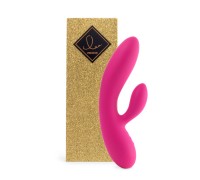 Гибкий вибратор кролик с двумя моторами FeelzToys Lea Rabbit Vibrator Rubine Red