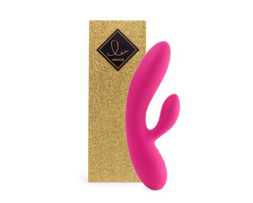 Гибкий вибратор кролик с двумя моторами FeelzToys Lea Rabbit Vibrator Rubine Red