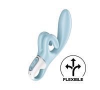 Вибратор-кролик Satisfyer Touch Me Blue, двойной отросток, 3 мощных мотора