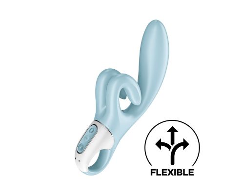 Вибратор-кролик Satisfyer Touch Me Blue, двойной отросток, 3 мощных мотора