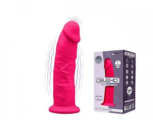 Фаллоимитатор с вибрацией SilexD Henry Vibro Pink (MODEL 2 size 7in), двухслойный, диаметр 4,4 см