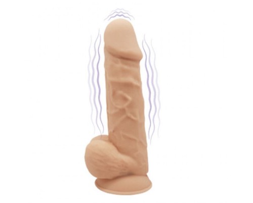 Фаллоимитатор с вибрацией SilexD Norman Vibro Flesh (MODEL 1 size 8,5in), двухслойный, диаметр 5см