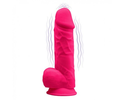 Фаллоимитатор с вибрацией SilexD Norman Vibro Pink (MODEL 1 size 8,5in), двухслойный, диаметр 5см