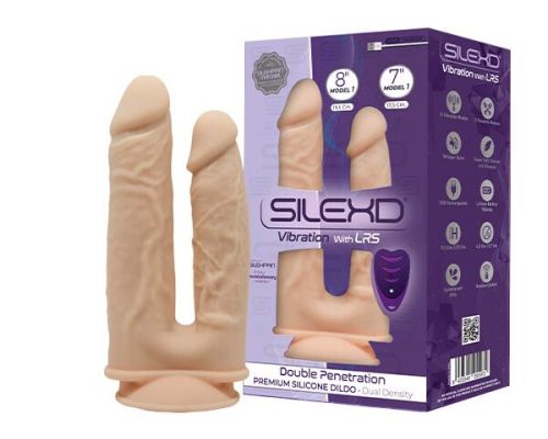 Фаллоимитатор с вибрацией SilexD Double Gusto Vibro Flesh (Model 1 size 8" & 7") + LRS