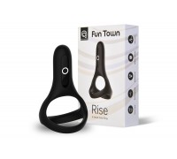 Двойное эрекционное кольцо Magic Motion Fun Town Rise Black, управление со смартфона