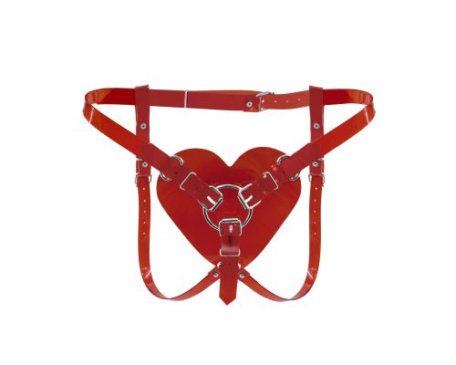 Трусики Сердце для страпона Feral Feelings - Hearts Strap-on Belt Red