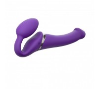 Безремневой страпон с вибрацией Strap-On-Me Vibrating Violet M диаметр 3,3см, пульт ДУ, регулируемый