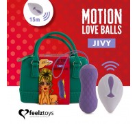 Вагинальные шарики с массажем и вибрацией FeelzToys Motion Love Balls Jivy с пультом ДУ, 7 режимов