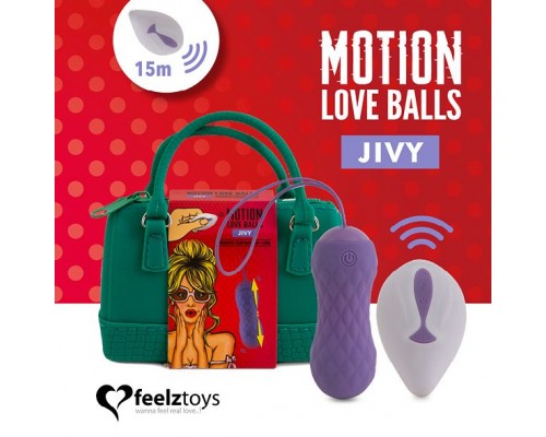 Вагинальные шарики с массажем и вибрацией FeelzToys Motion Love Balls Jivy с пультом ДУ, 7 режимов