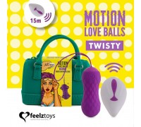 Вагинальные шарики с массажем и вибрацией FeelzToys Motion Love Balls Twisty с пультом ДУ, 7 режимов