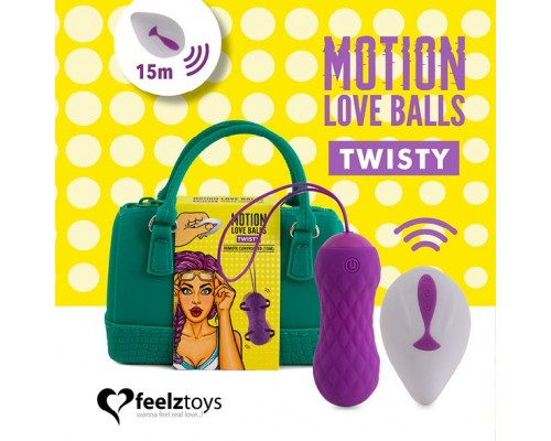 Вагинальные шарики с массажем и вибрацией FeelzToys Motion Love Balls Twisty с пультом ДУ, 7 режимов