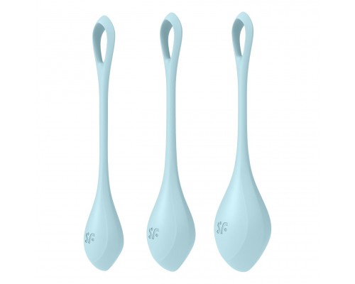 Набор йони бусин Satisfyer Yoni Power 2 Light Blue, диаметр 2-2,5-3см, вес 22-44-73гр