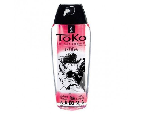 Лубрикант на водной основе Shunga Toko AROMA - Sparkling Strawberry Wine (165 мл), не содержит сахар