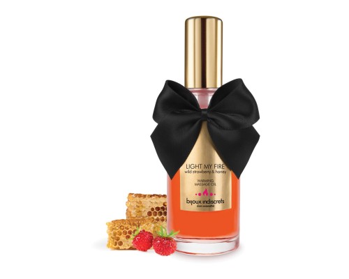 Разогревающее масло Bijoux Indiscrets LIGHT MY FIRE - Wild Strawberry & Honey