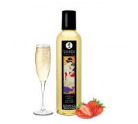 Массажное масло Shunga Romance - Sparkling Strawberry Wine (250 мл) натуральное увлажняющее