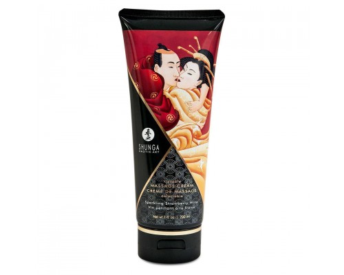 Съедобный массажный крем Shunga Kissable Massage Cream - Sparkling Strawberry Wine (200 мл)