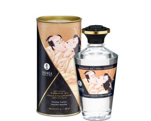 Разогревающее масло Shunga Aphrodisiac Warming Oil - Vanilla Fetish (100 мл) без сахара, вкусный