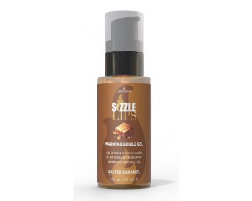 Согревающий массажный гель Sensuva Sizzle Lips Salted Caramel (59 мл), без сахара, съедобный