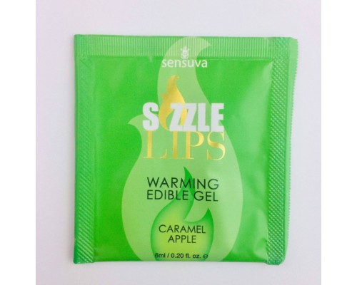 Пробник массажного геля Sensuva - Sizzle Lips Caramel Apple (6 мл)