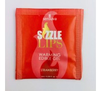 Пробник массажного геля Sensuva - Sizzle Lips Strawberry (6 мл)