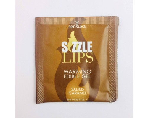 Пробник массажного геля Sensuva - Sizzle Lips Salted Caramel (6 мл)