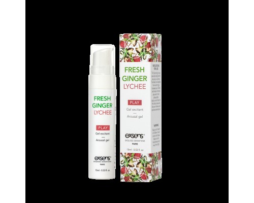 Стимулирующий гель EXSENS Kissable Fresh Ginger Litchi 15мл, можно для поцелуев, охлаждающий