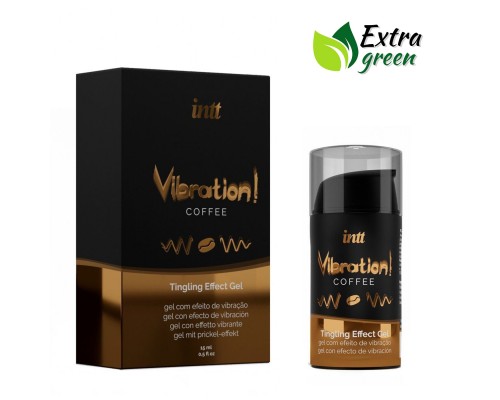 Жидкий вибратор Intt Vibration Coffee (15 мл) EXTRA GREEN, очень вкусный, действует до 30 минут