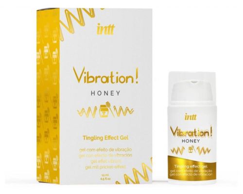 Жидкий вибратор Intt Vibration Honey (15 мл), густой гель, очень вкусный, действует до 30 мин