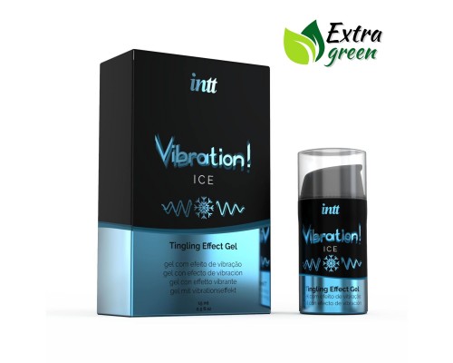 Жидкий вибратор Intt Vibration Ice (15 мл) EXTRA GREEN, очень необычный, действует до 30 минут