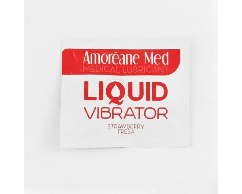 Пробник лубриканта с эффектом вибрации Amoreane Med Liquid Vibrator Strawberry (2 мл)