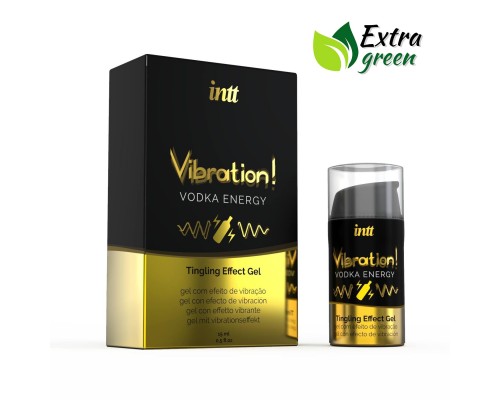 Жидкий вибратор Intt Vibration Vodka (15 мл) EXTRA GREEN, очень вкусный, действует до 30 минут