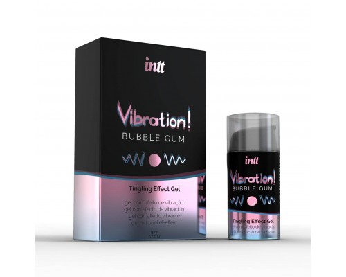 Жидкий вибратор Intt Vibration Bubble Gum (15 мл), густой гель, очень вкусный, действует до 30 минут