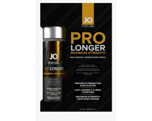 Пролонгирующий спрей System JO Prolonger Spray with Lidocaine (60 мл), не содержит минеральных масел