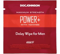 Пролонгирующая салфетка Doc Johnson Power+ Delay Wipe For Men с экстрактом йохимбе