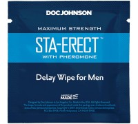 Пролонгирующая салфетка Doc Johnson Sta-Erect Delay Wipe For Men с феромонами