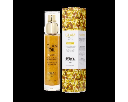 Масло для тела с блеском EXSENS Glam Oil 50мл, с маслом миндаля, без парабенов и феноксиэтанола