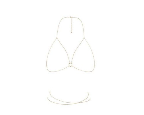 Цепочка портупея Bijoux Indiscrets Magnifique Bra Chain - Gold, украшение на тело