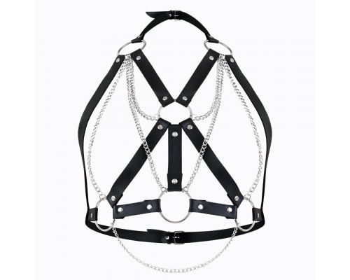 Женская портупея Art of Sex - Aiden Leather harness, Черный L-2XL