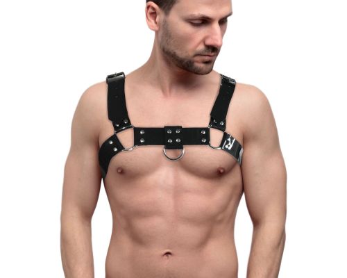 Мужская портупея на грудь Feral Feelings - Bulldog Harness Black