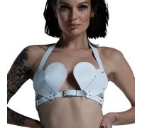 Лиф Сердце из натуральной кожи Feral Feelings - Hearts Bra White