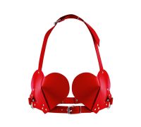 Лиф Сердце из натуральной кожи Feral Feelings - Hearts Bra Red