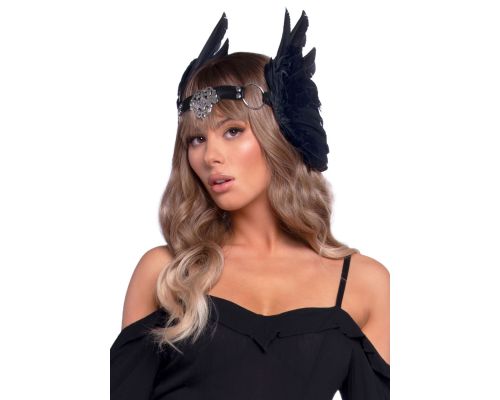 Leg Avenue Feather headband Black